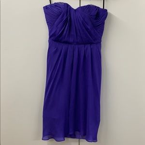 BEBE purple strapless dress